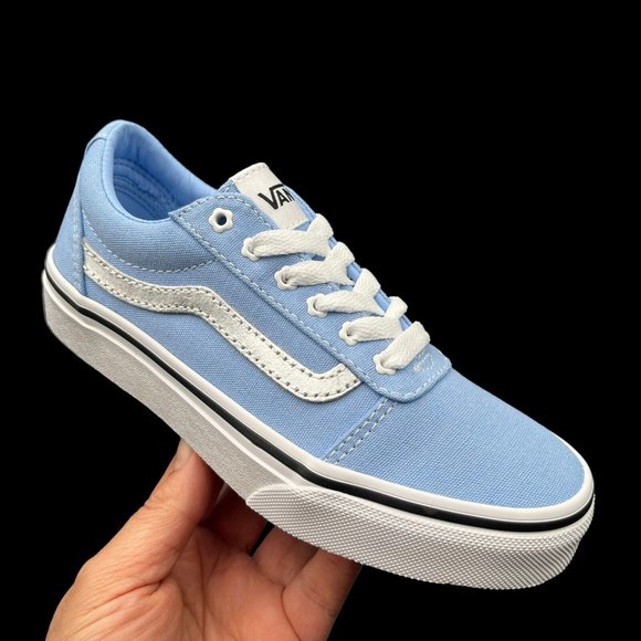 Vans Other - Vans Ward Little Girls Canva Skateboard Sneaker Size 11 Low Top Lace Up Shoes